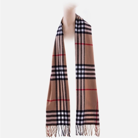 Cashmere Feel New England Plaid Scarf - 100% Acrylic - Super Soft - Camel - Picture 2 of 10